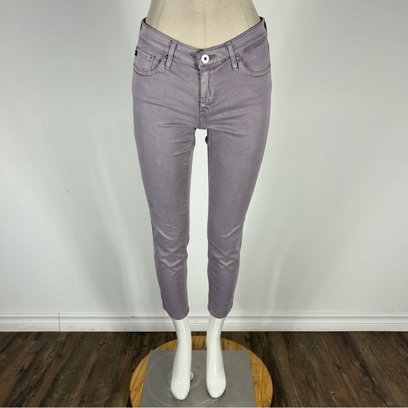 💕 Ag Adriano Goldschmied Gray THE STEVIE ANKLE Stim Straight Ankle jeans 27x28 - Picture 1 of 10